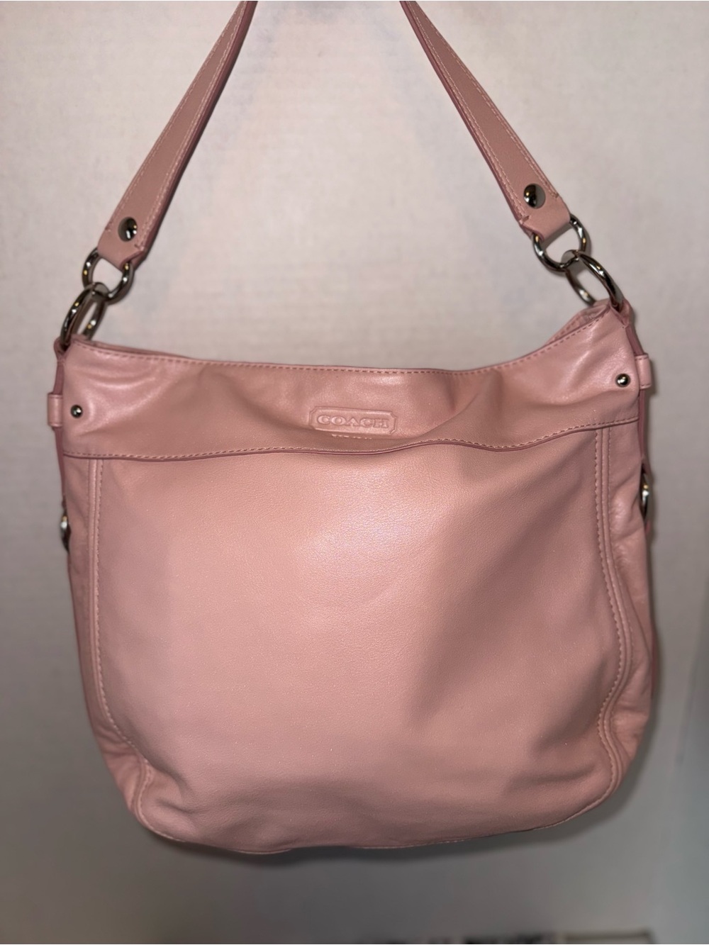 Coach Zoe Blush Pink Leather Crossbody Bag/Hobo - Picture 5 of 8